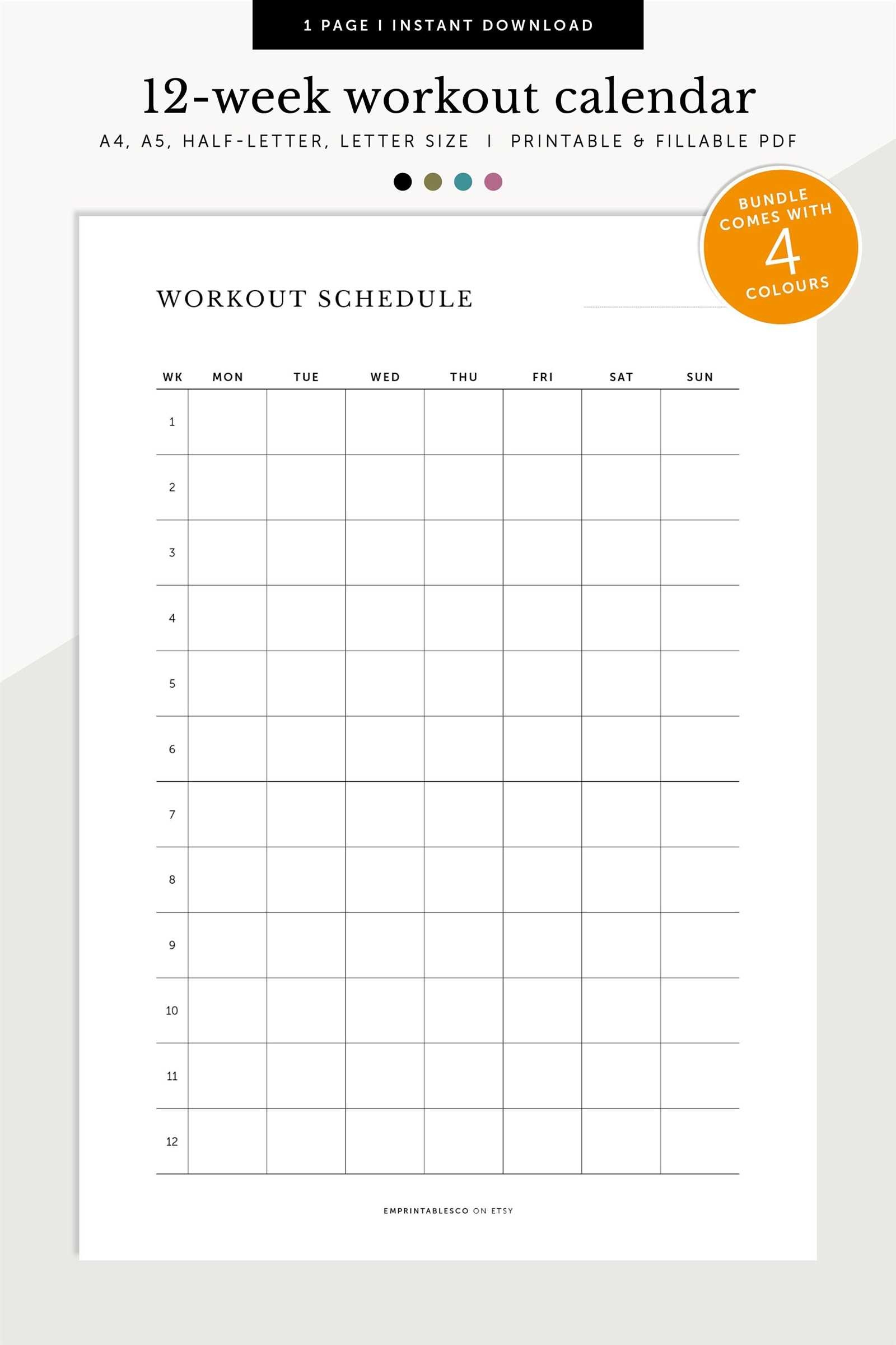 Free Printable Workout Calendar Template For Your Fitness Journey Free Printable Workout Calendar Template For Your Fitness Journey