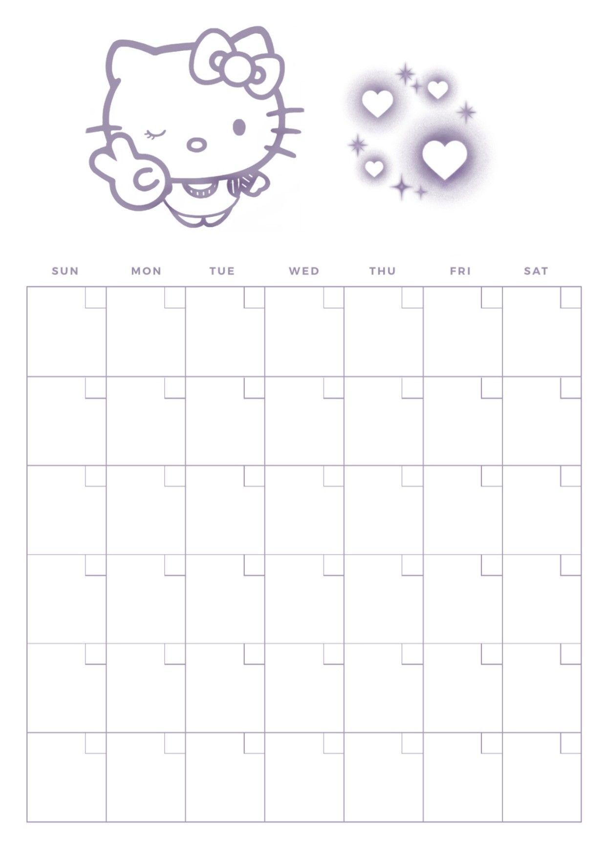 Hello Kitty Calendar Diy Hello Kitty Hello Kitty Printables Hello 