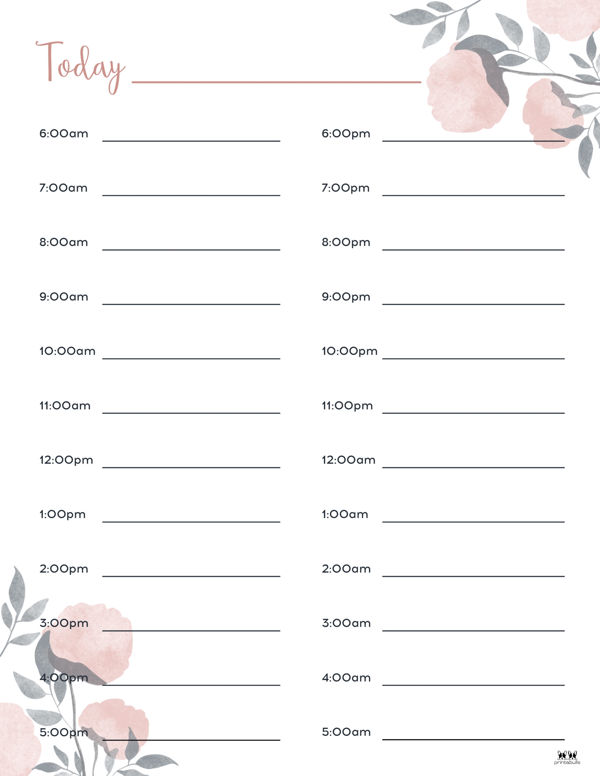 Hourly Planners 20 FREE Printables Printabulls