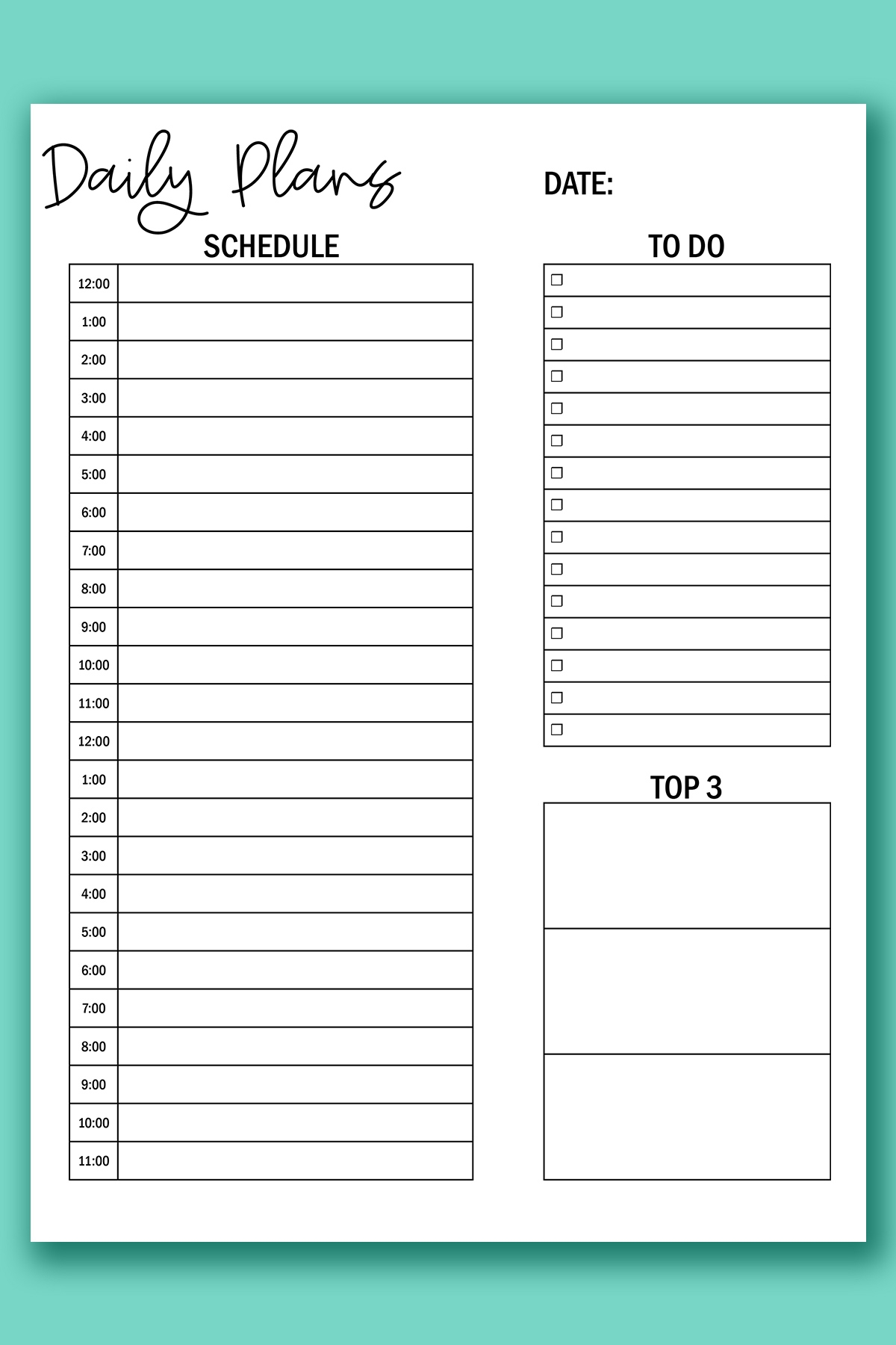 Hourly Printable Planner Printable Free Templates Hourly Printable Planner Printable Free Templates