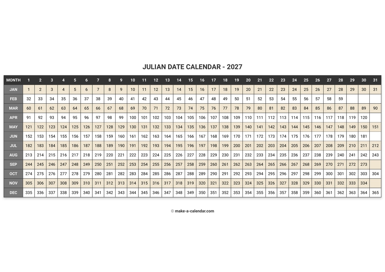 Julian Calendar 2027 Date Calculator Converter Julian Calendar 2027 Date Calculator Converter
