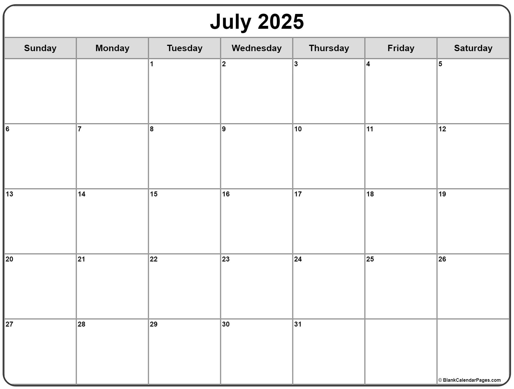 July 2023 Calendar Free Printable Calendar July 2023 Calendar Free Printable Calendar