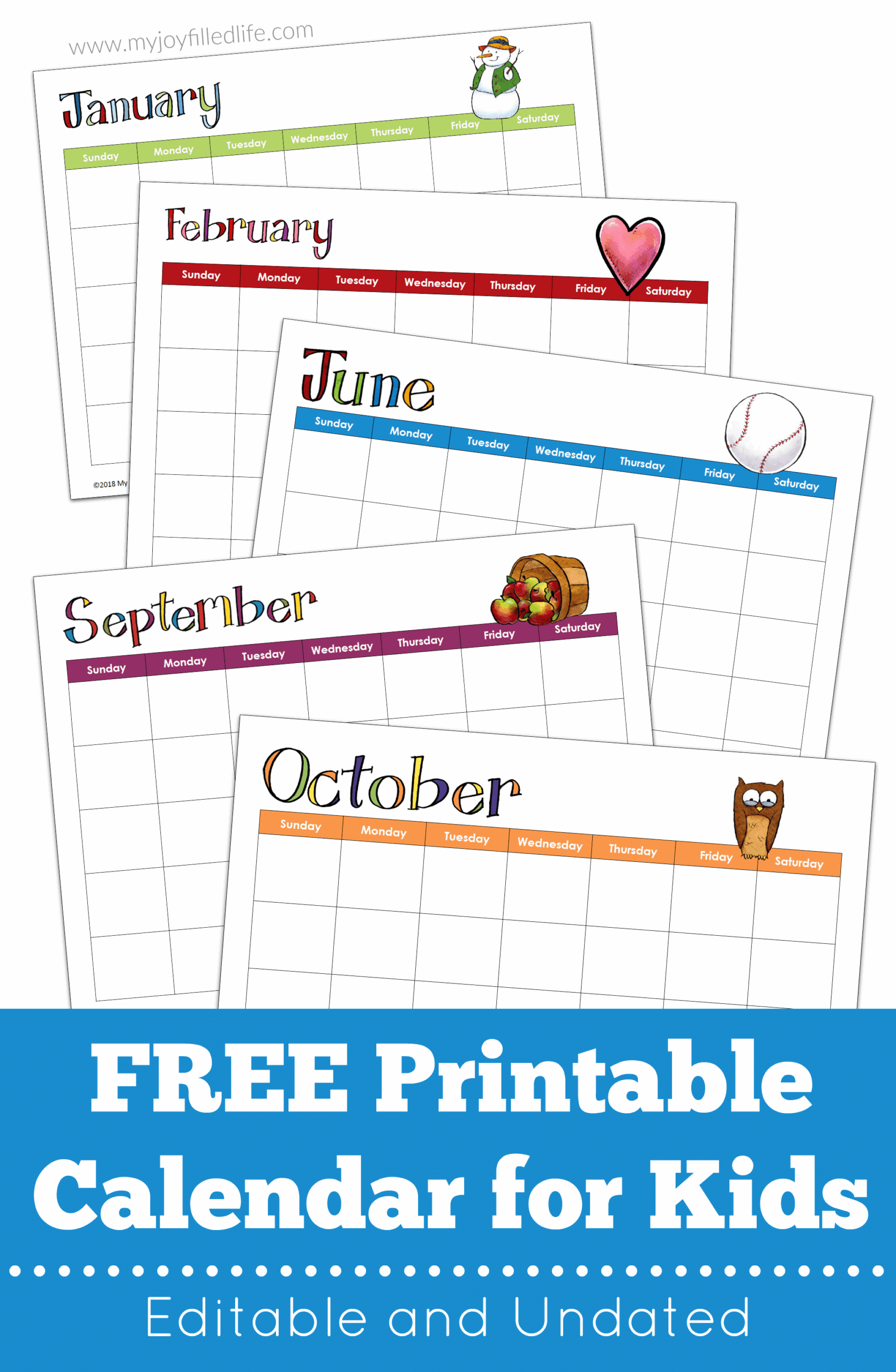 Kids Printable Calendar Kids Printable Calendar