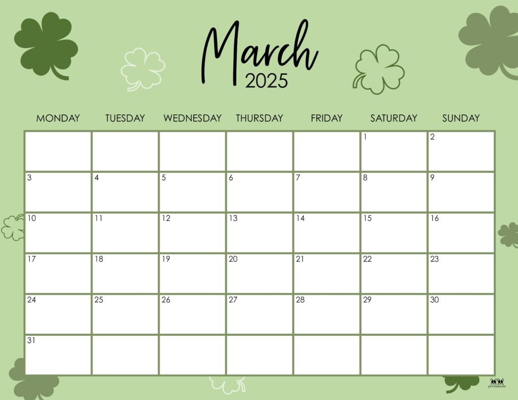 March Month Calendar Printable 2025 March Month Calendar Printable 2025