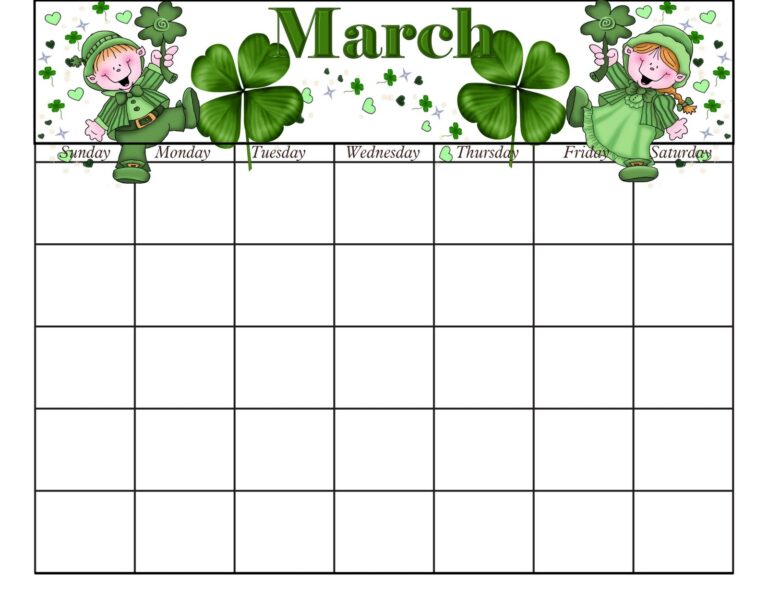 March Printable Calender