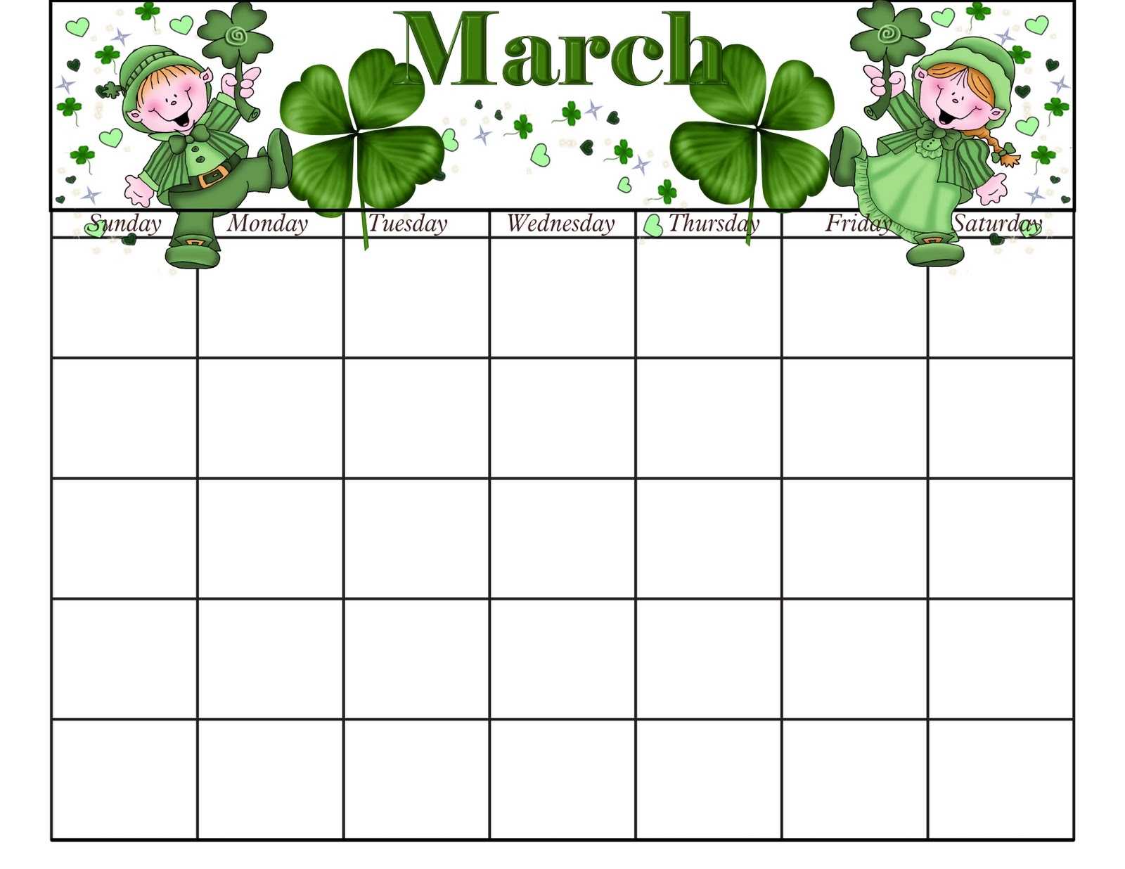 March Printable Calender