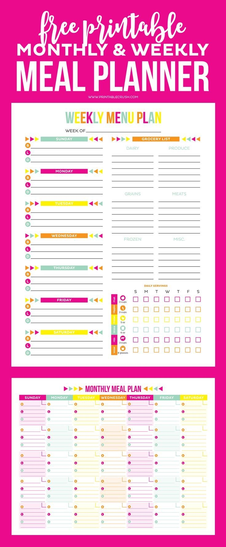 Meal Plan Calendar Printable Printable Calendars AT A GLANCE