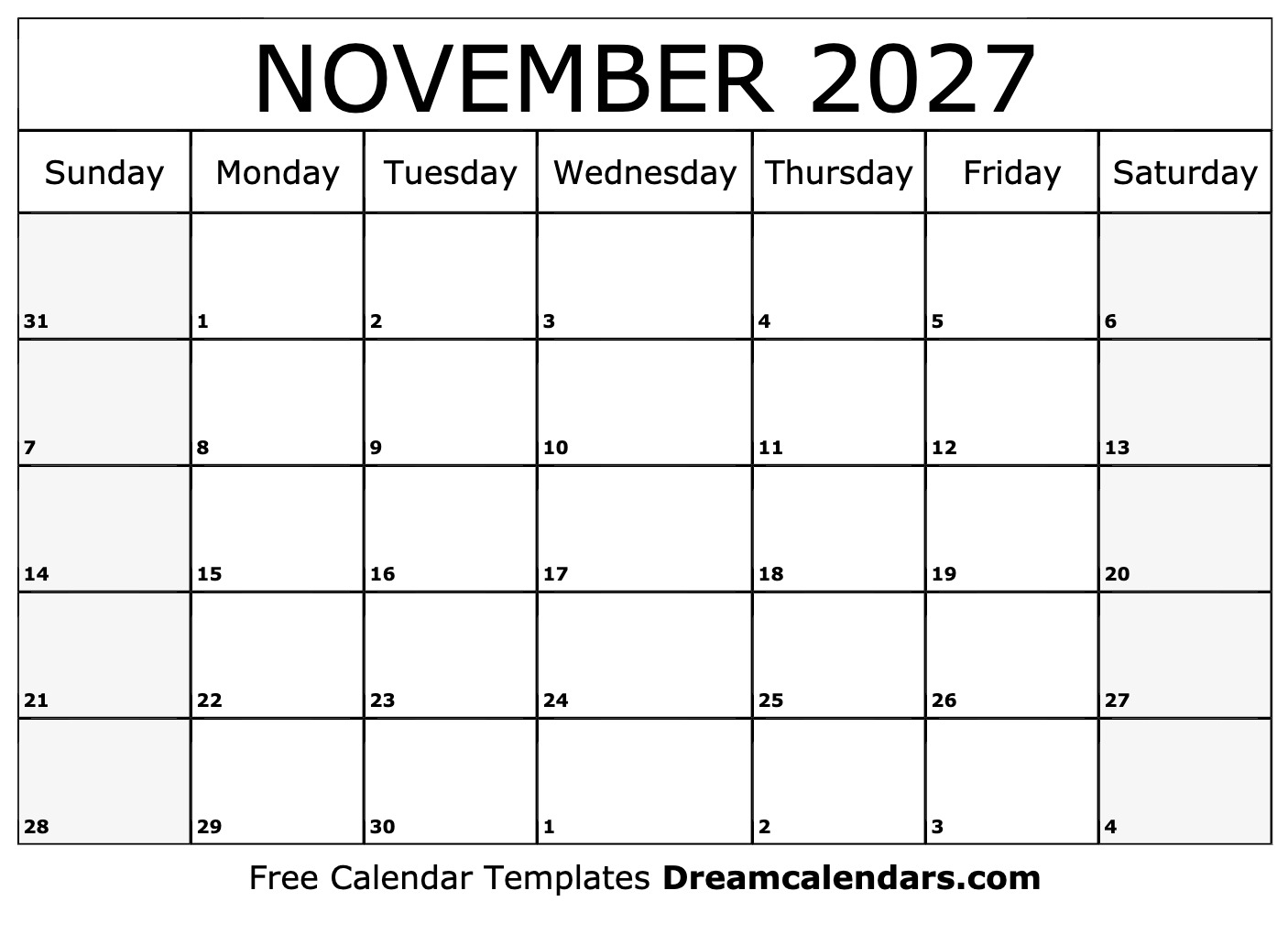 November 2027 Calendar Free Printable With Holidays And Observances November 2027 Calendar Free Printable With Holidays And Observances
