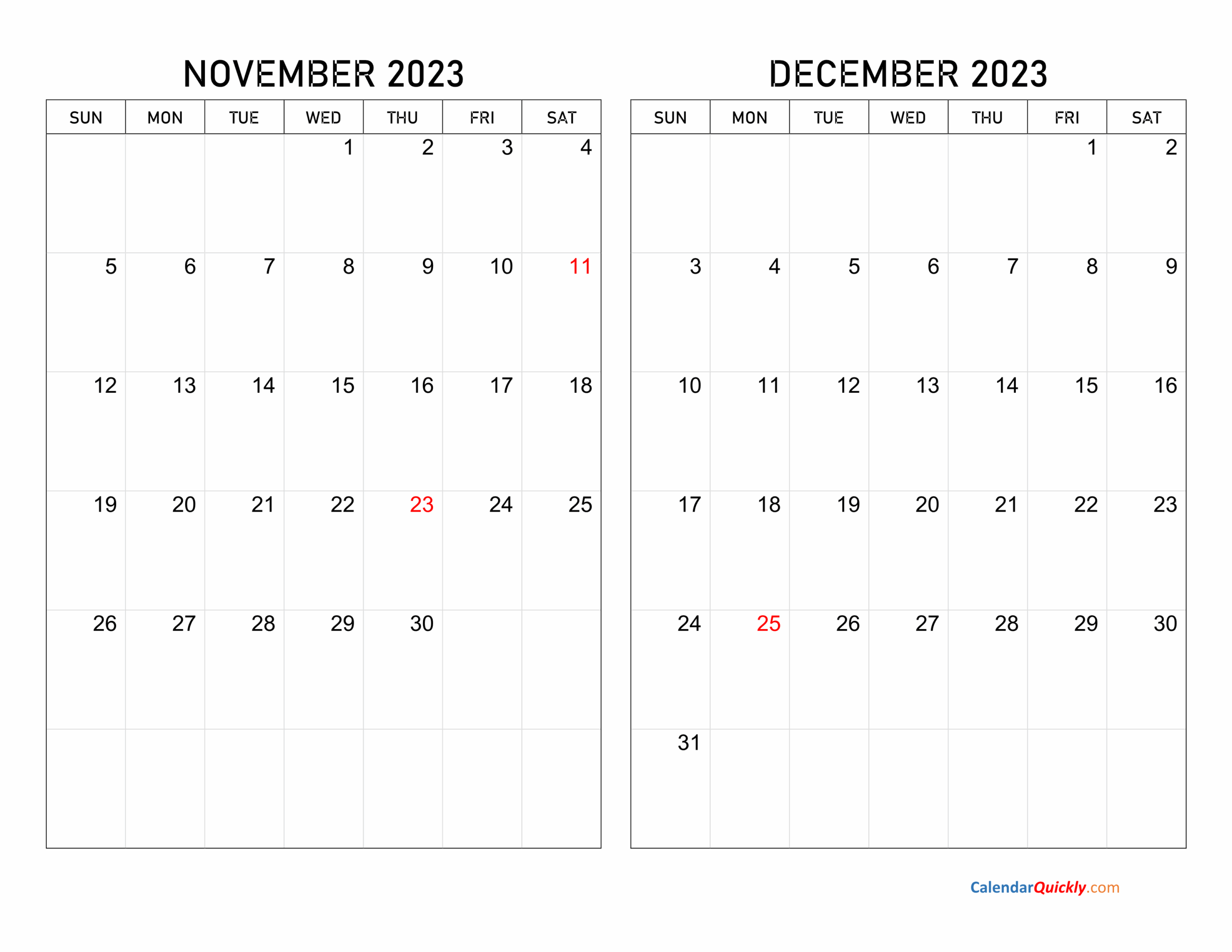 Oct Nov Dec 2023 Calendar Printable Printable And Enjoyable Learning