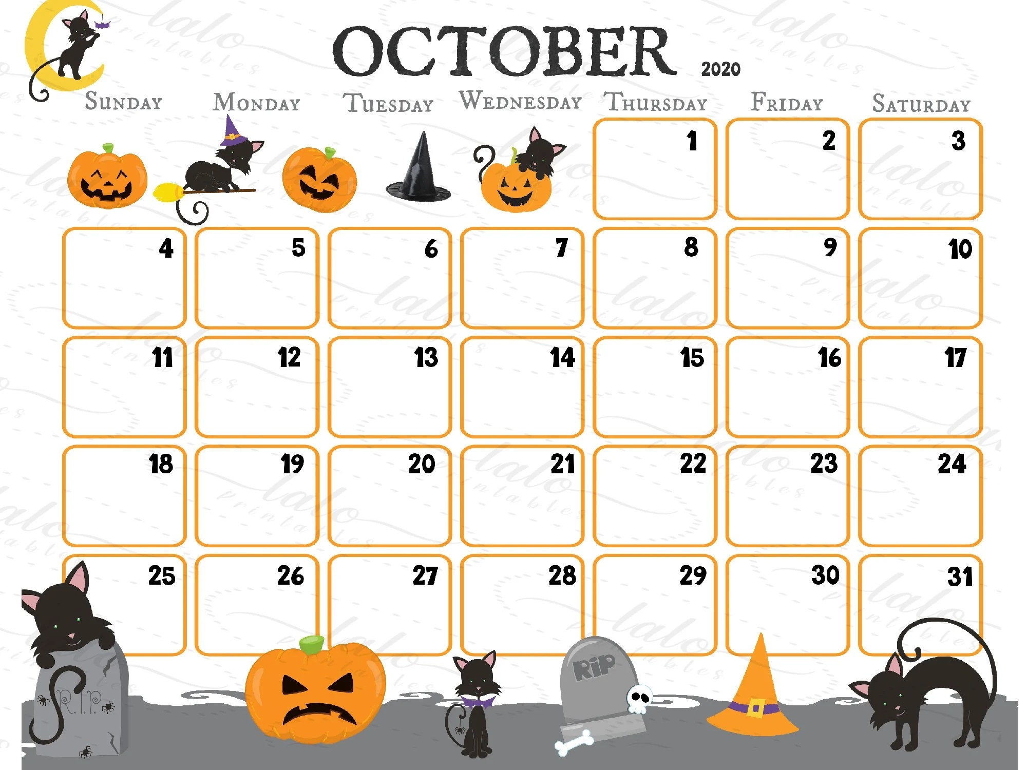 October Month Printable Calendar Printable And Enjoyable Learning October Month Printable Calendar Printable And Enjoyable Learning