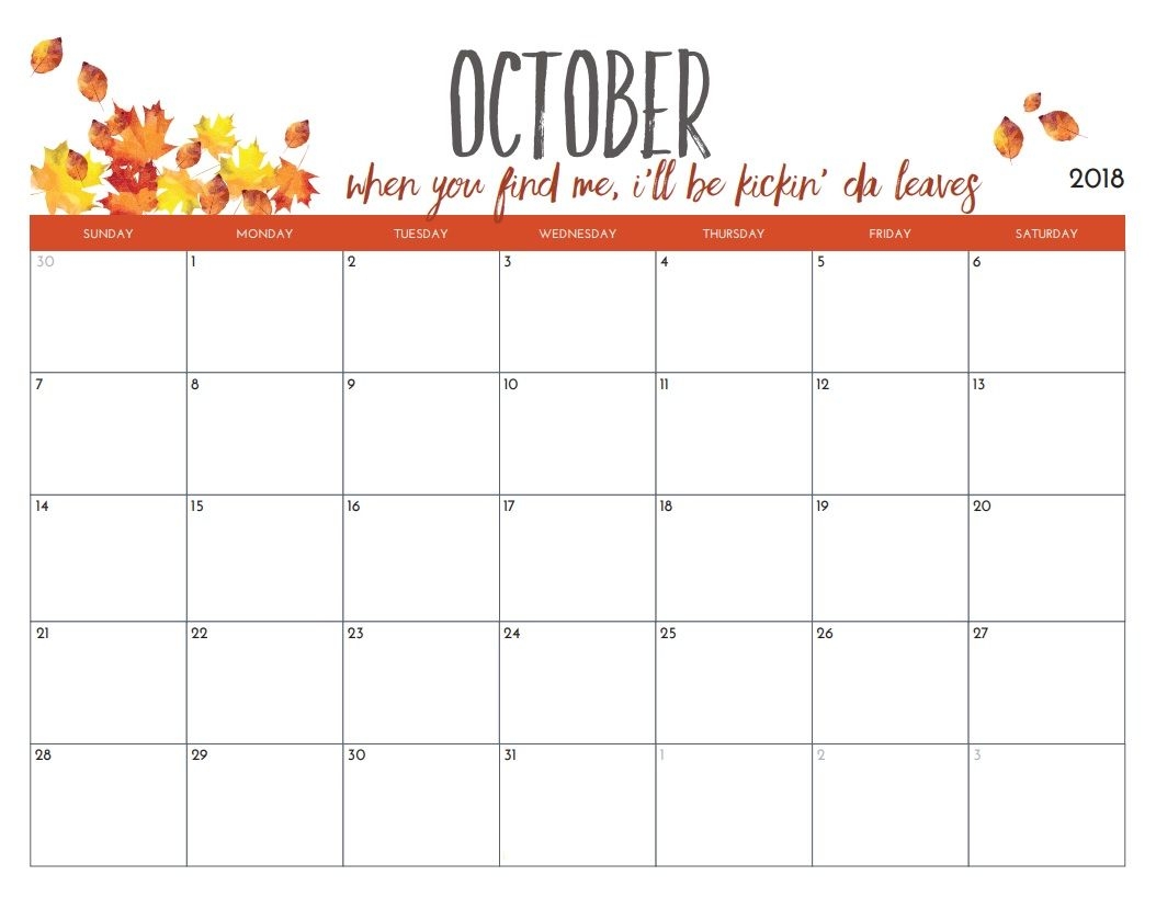 October Printable Calendar October Printable Calendar