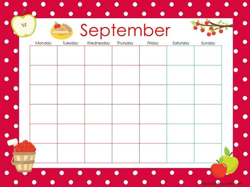 Preschool Calendar Printable Preschool Calendar Printable