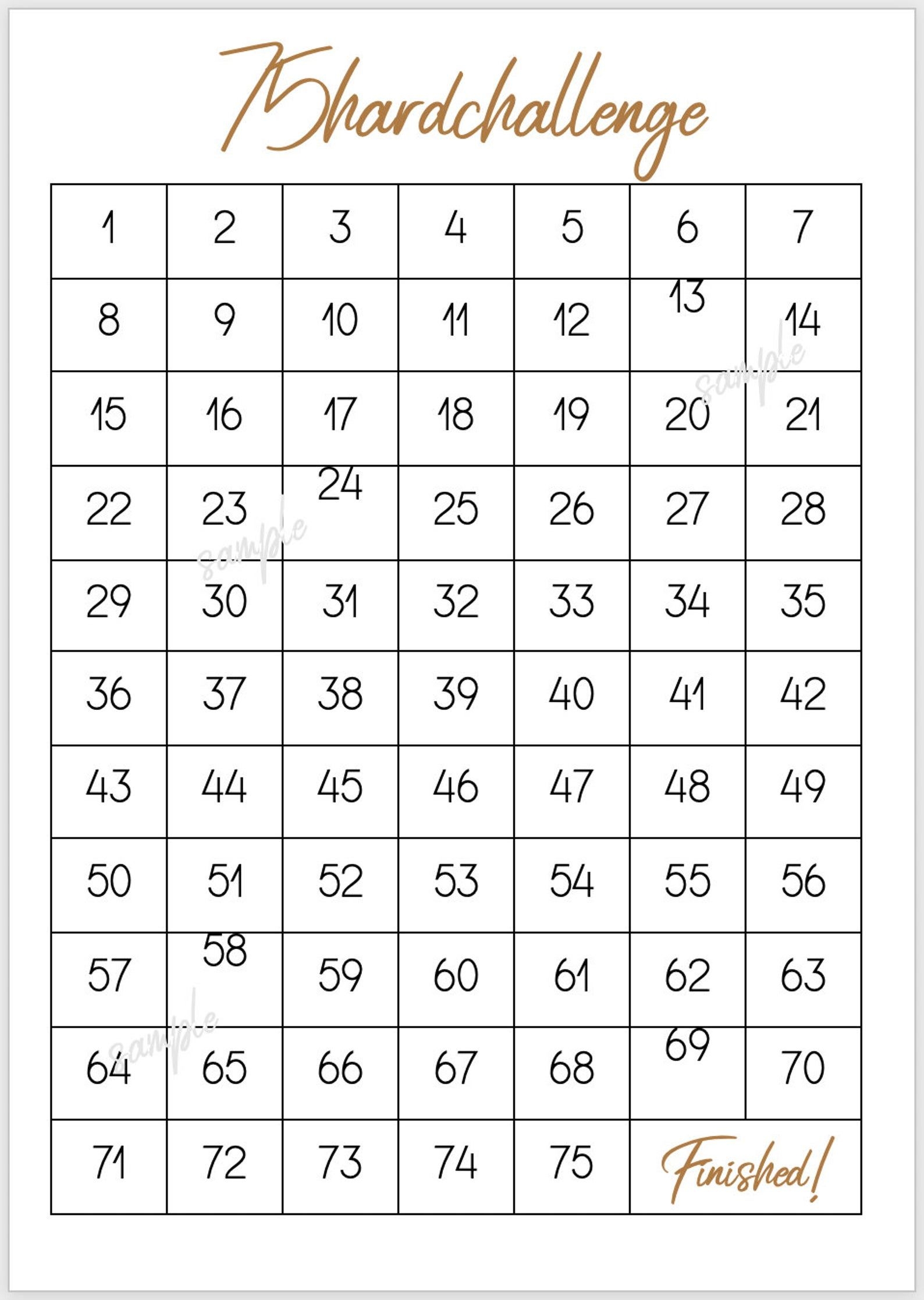 Printable 75 Day Hard Challenge Printable 75 Day Hard Challenge