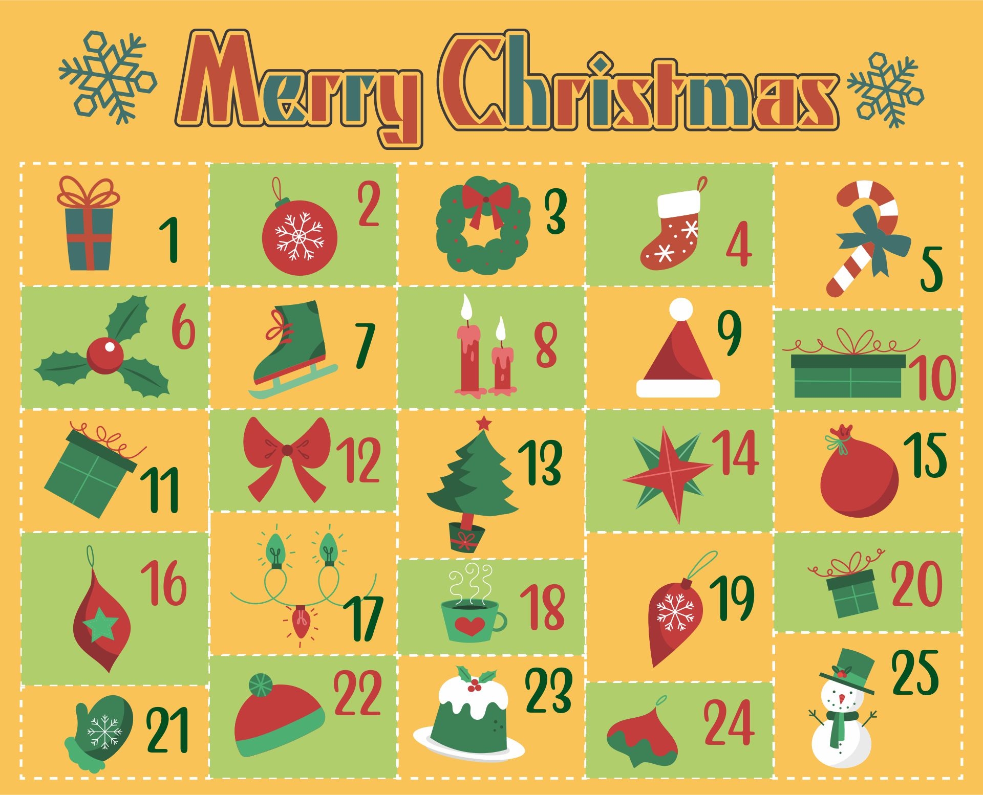 Printable Advent Calendar Free Printable Calendars AT A GLANCE