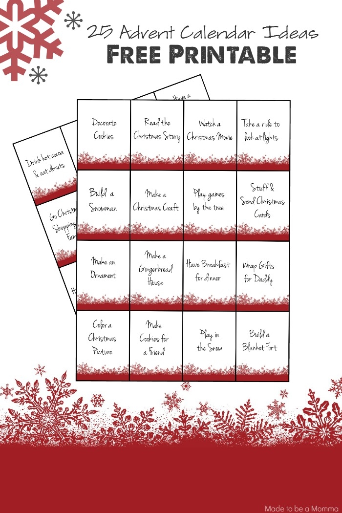 Printable Advent Calendar Ideas