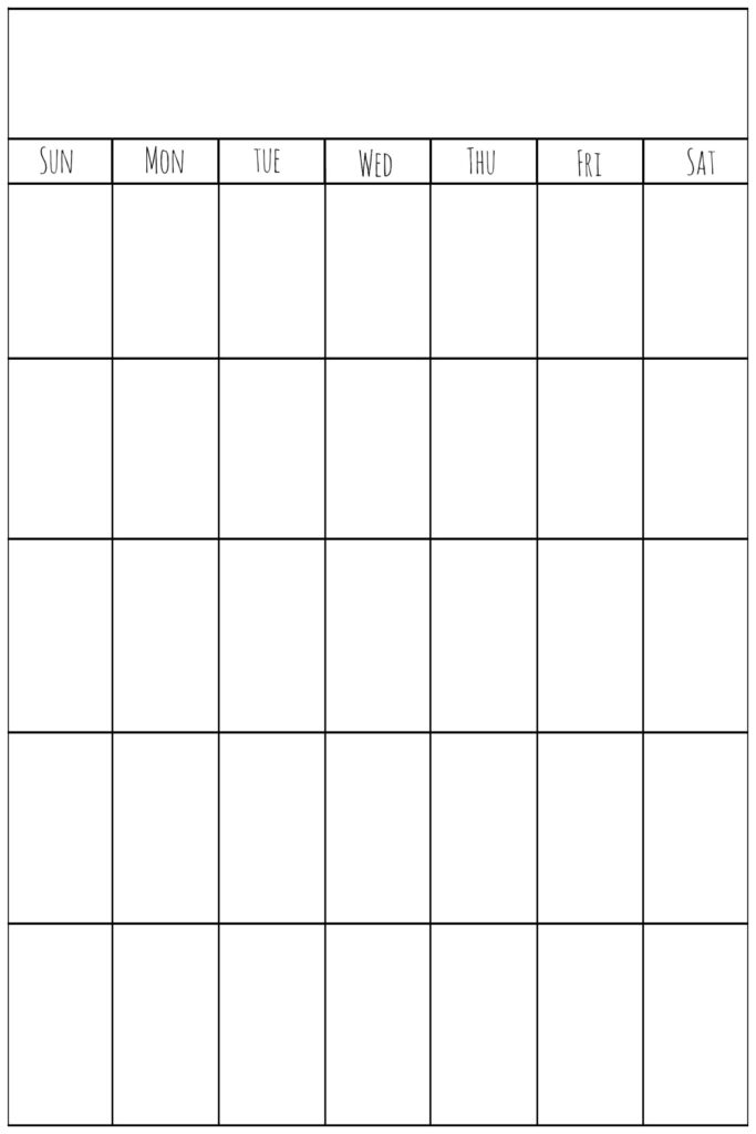 Printable Blank Vertical Calendar Template 2025 Calendar Printable