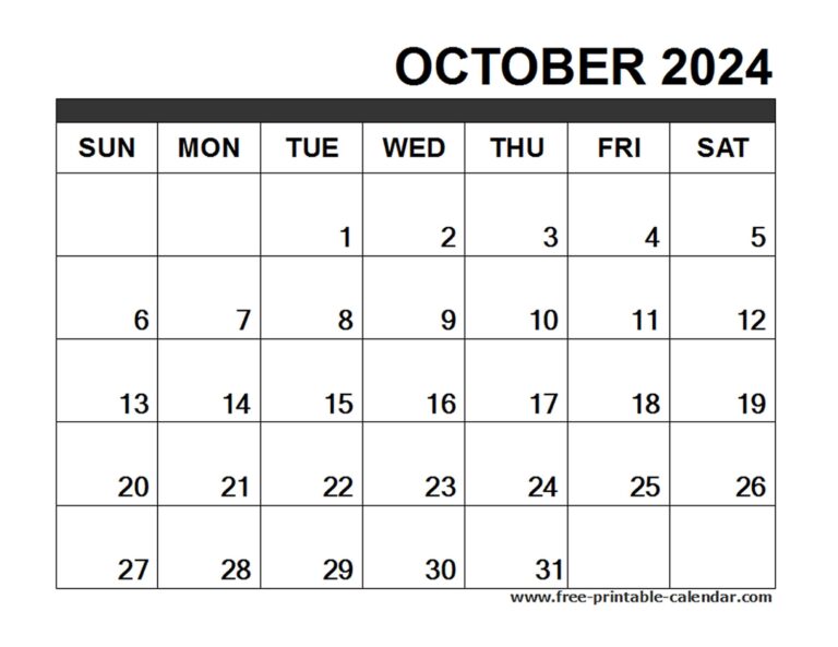 Printable Calendar 2024 October Month Micki Susanna