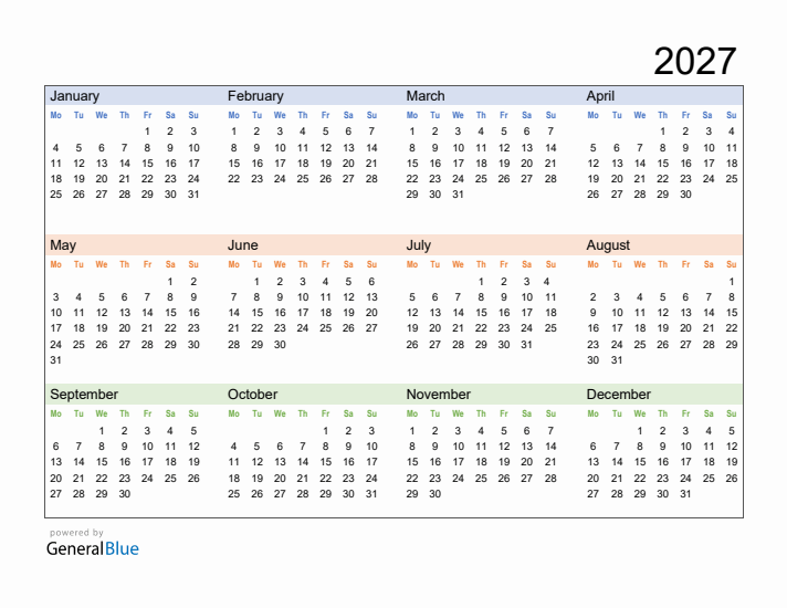 Printable Calendar For 2027 Printable Calendar For 2027