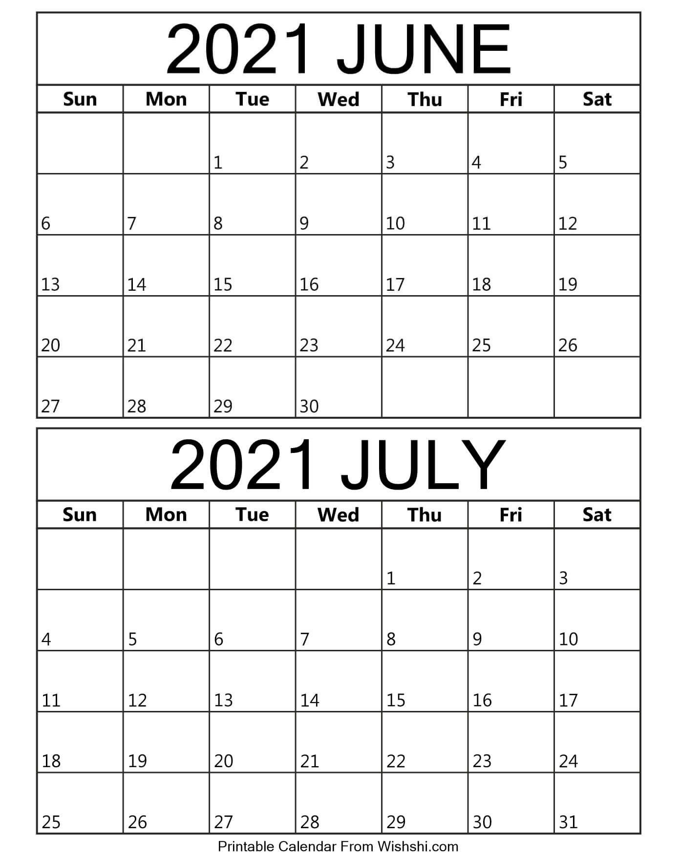 Printable Calendar June July 2021 Excel June Calendar Printable Printable Calendar June July 2021 Excel June Calendar Printable