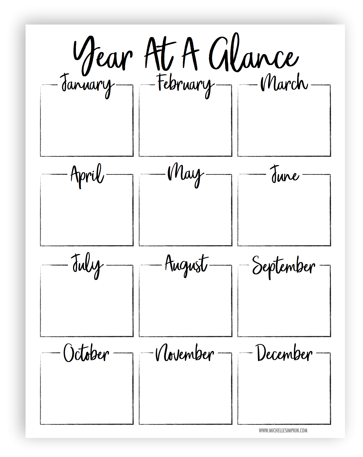 Printable Calendar Year At A Glance Printable Calendar Year At A Glance