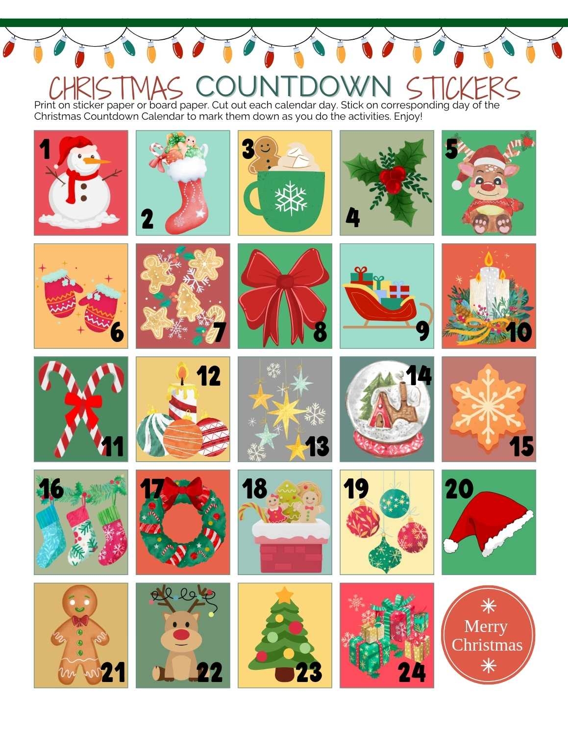 Printable Christmas Countdown Calendar Free Kids Printables Printable Christmas Countdown Calendar Free Kids Printables