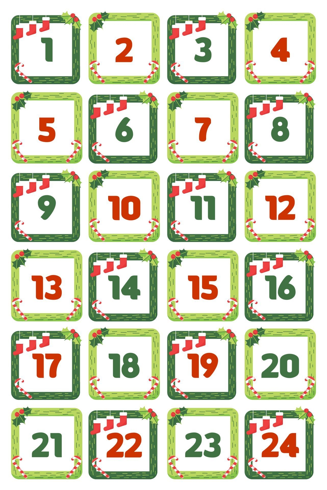 Printable Numbers For Advent Calendar Printable Numbers For Advent Calendar
