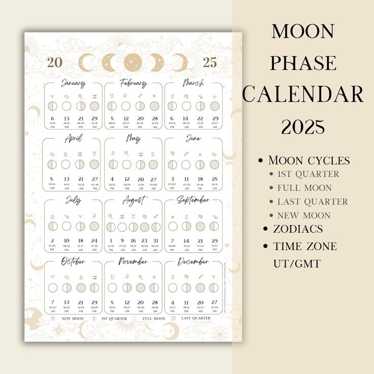 Printable PDF Lunar Calendar Moon Phase Calendar 2025 Etsy Canada Printable PDF Lunar Calendar Moon Phase Calendar 2025 Etsy Canada