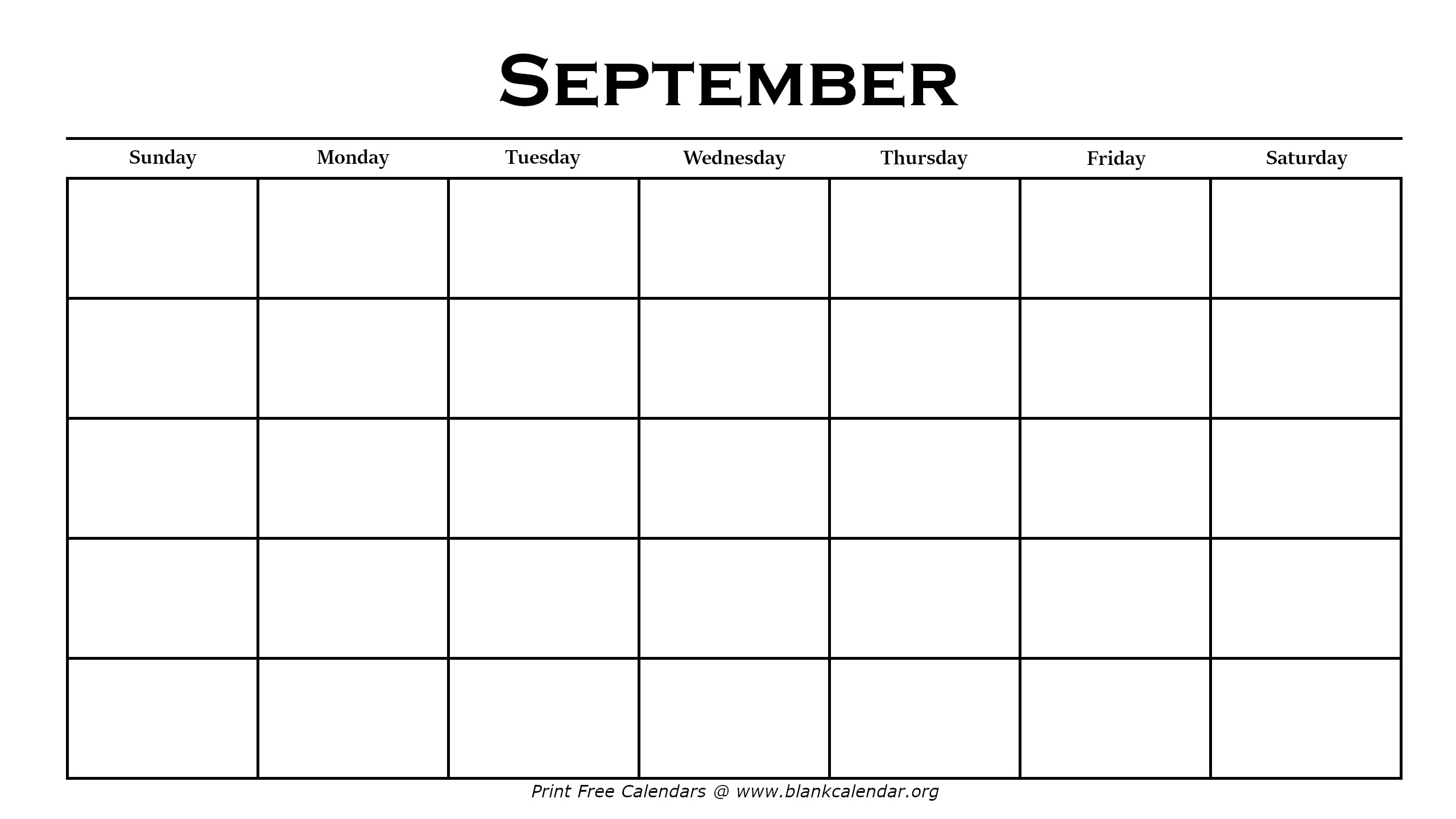 Printable September Calendars Blank Calendar Printable September Calendars Blank Calendar