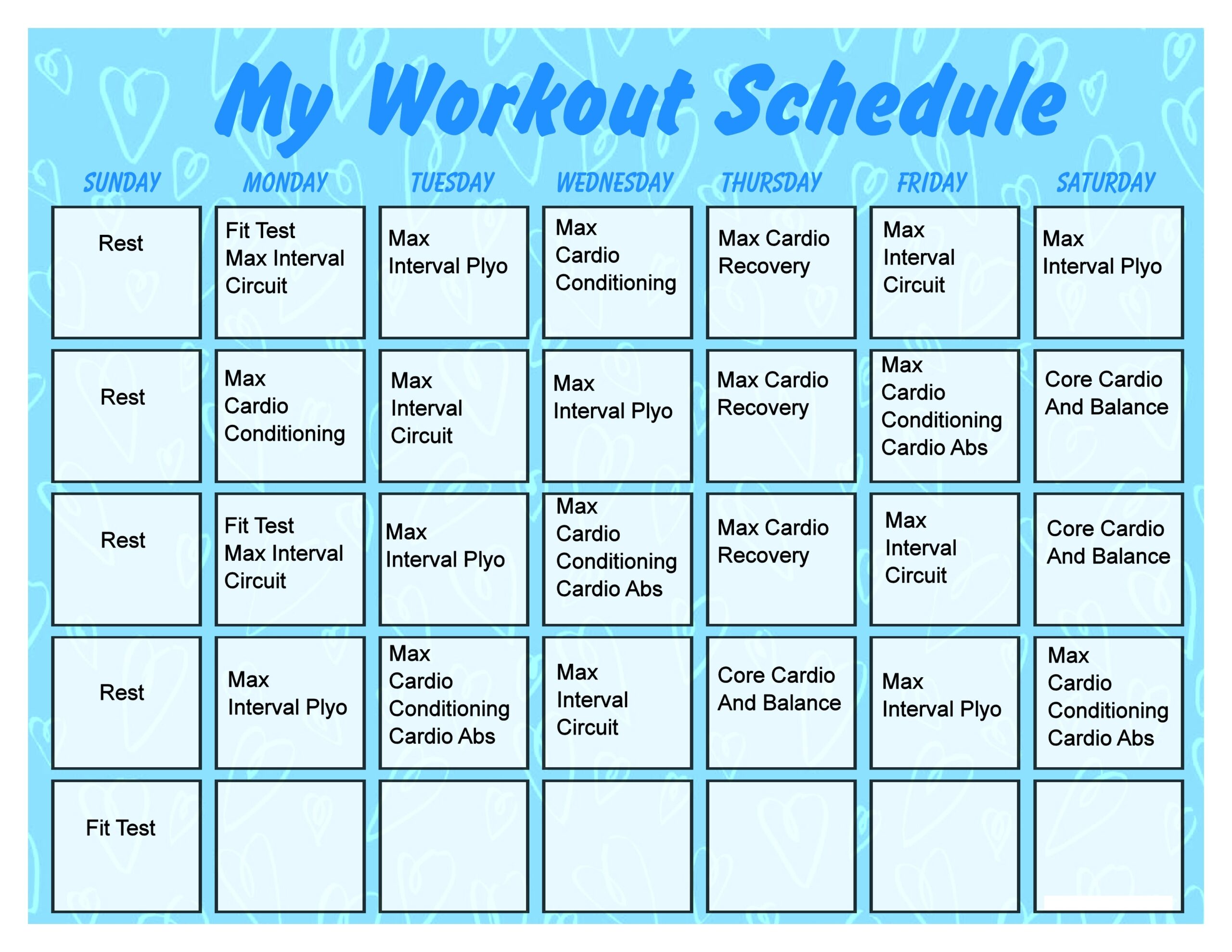 Printable Workout Calendar Activity Shelter Printable Workout Calendar Activity Shelter