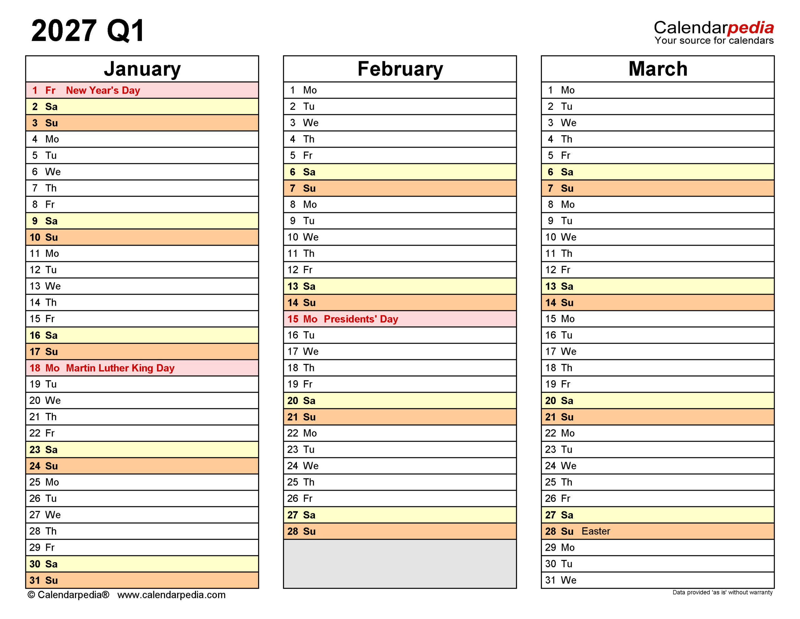 Quarterly Calendars 2027 Free Printable PDF Templates Quarterly Calendars 2027 Free Printable PDF Templates