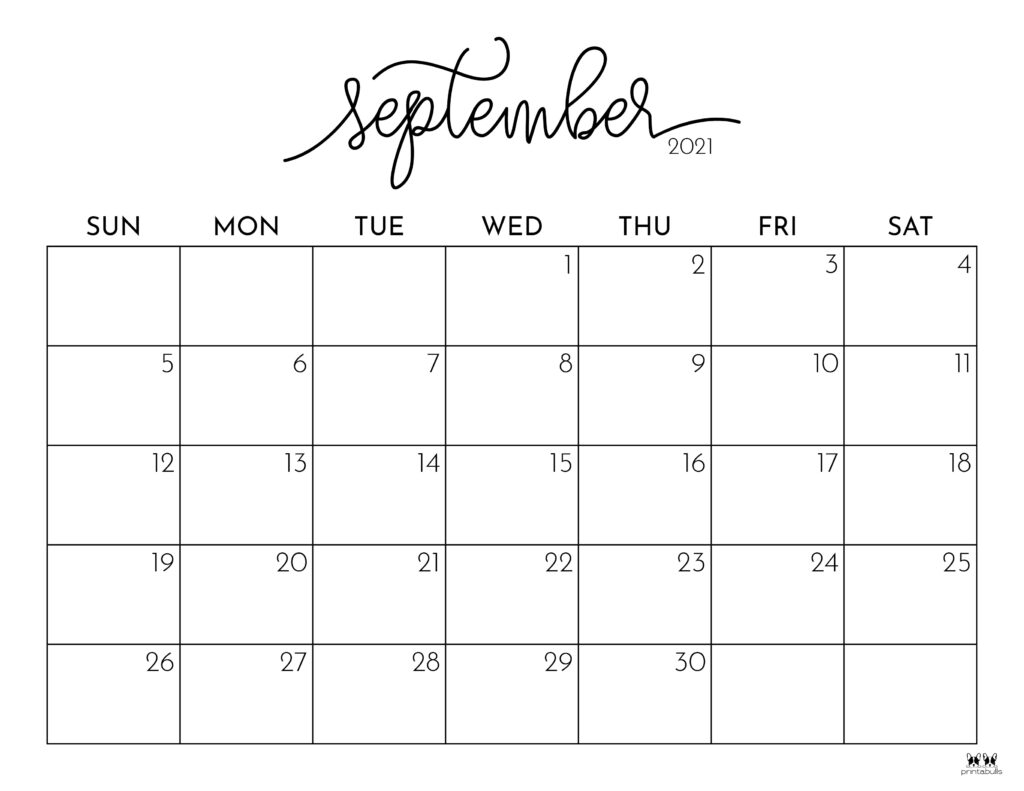 September 2021 Calendars 15 Free Printables Printabulls September 2021 Calendars 15 Free Printables Printabulls