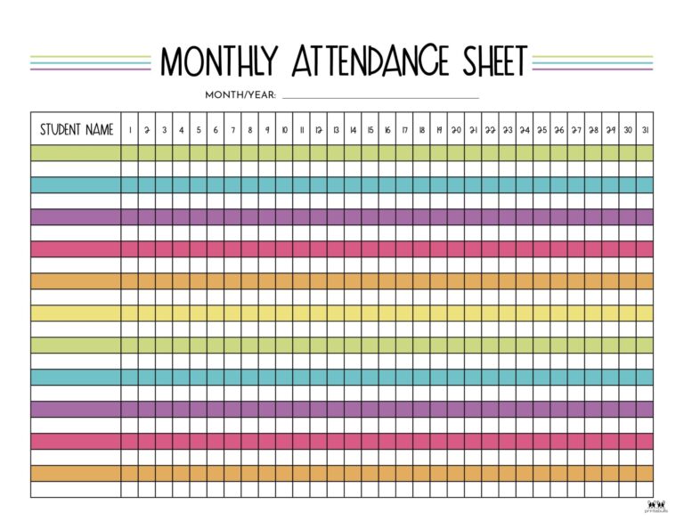 The Ultimate Bundle Of Printable Attendance Trackers For Students