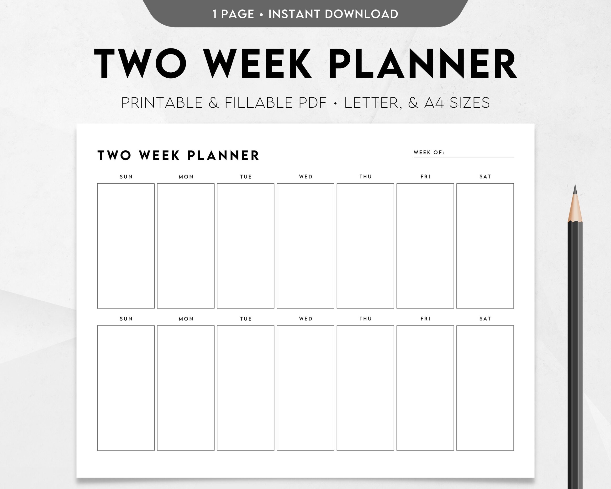 Two Week Planner Printable Weekly Calendar Weekly Schedule Template Two Week Planner Printable Weekly Calendar Weekly Schedule Template