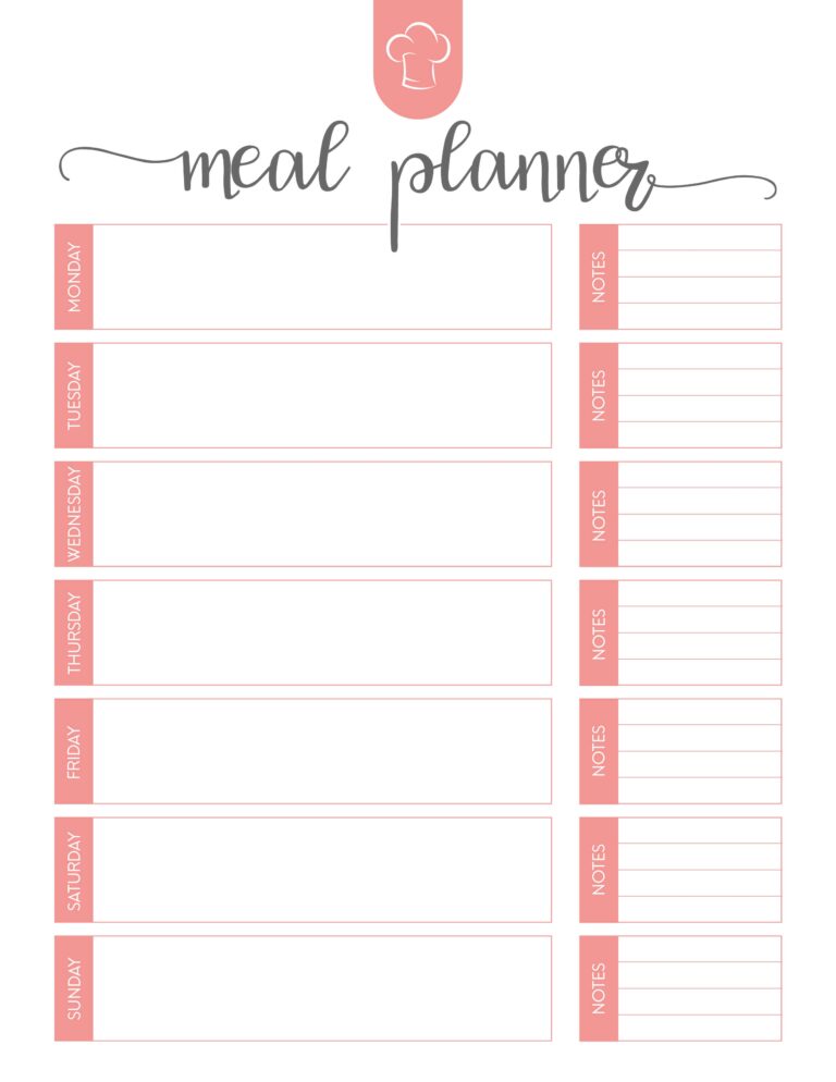 Weekly Printable Meal Planner