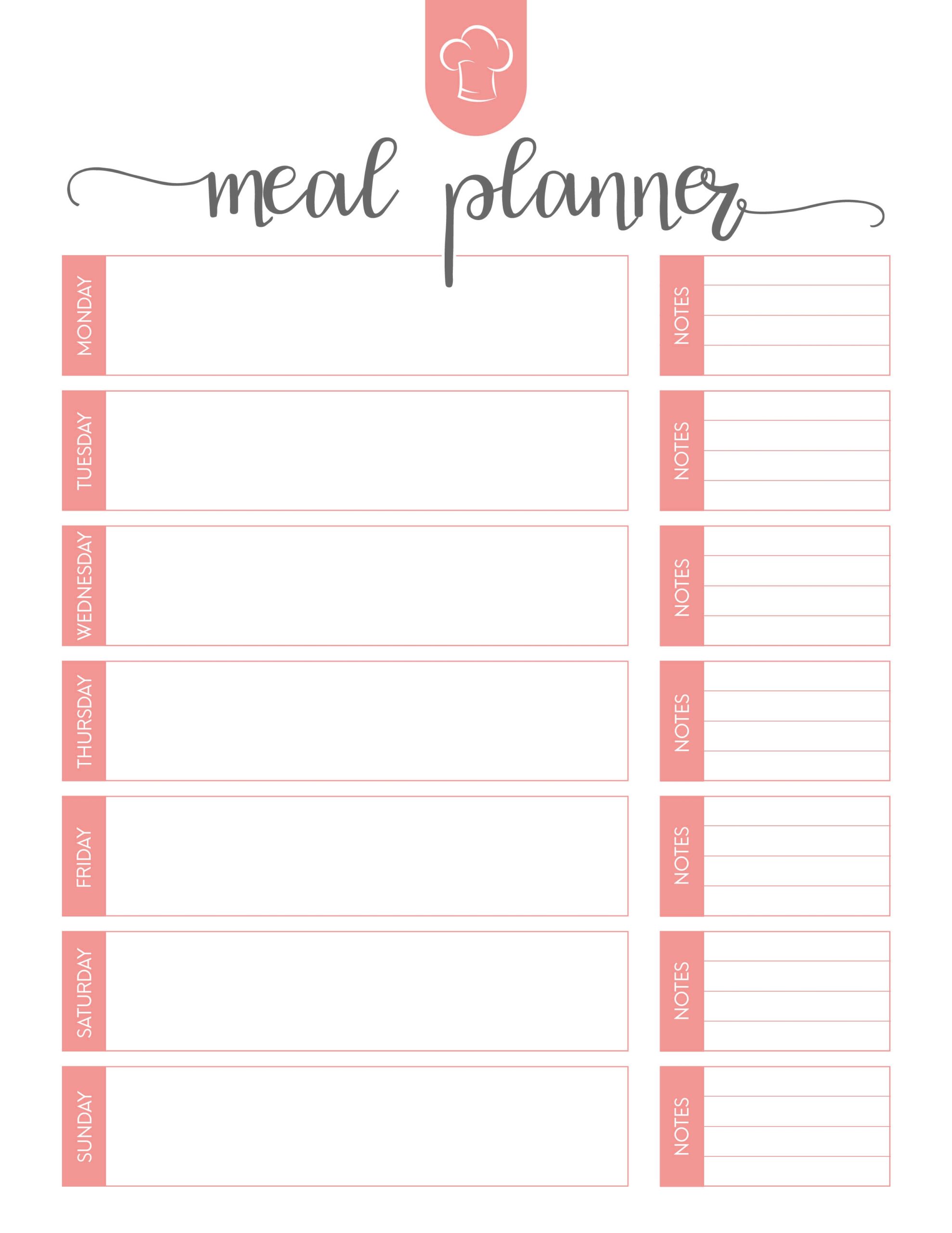 Weekly Printable Meal Planner